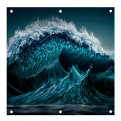 Tsunami Waves Ocean Sea Water Rough Seas 6 Banner and Sign 4  x 4 