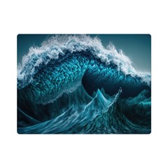 Tsunami Waves Ocean Sea Water Rough Seas 6 One Side Premium Plush Fleece Blanket (Mini)