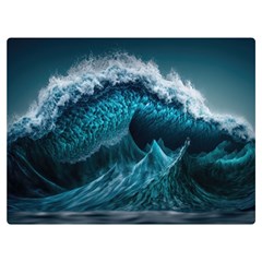 Tsunami Waves Ocean Sea Water Rough Seas 6 One Side Premium Plush Fleece Blanket (Extra Small)