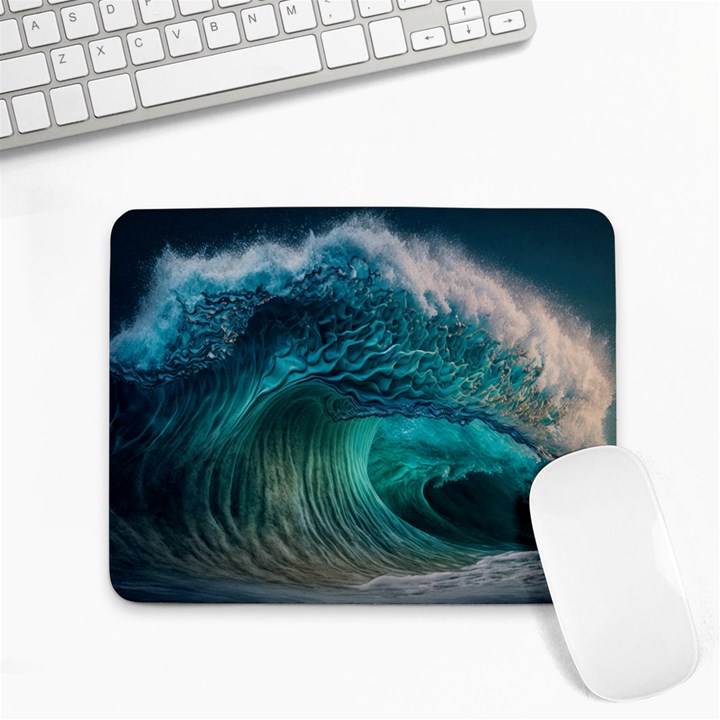 Tsunami Waves Ocean Sea Water Rough Seas 2 Small Mousepad