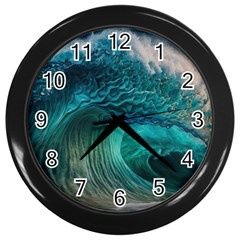 Tsunami Waves Ocean Sea Water Rough Seas 2 Wall Clock (black) by Ravend