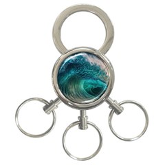 Tsunami Waves Ocean Sea Water Rough Seas 2 3-Ring Key Chain