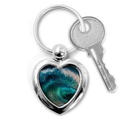 Tsunami Waves Ocean Sea Water Rough Seas 2 Key Chain (Heart)