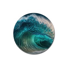 Tsunami Waves Ocean Sea Water Rough Seas 2 Magnet 3  (round) by Ravend