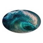 Tsunami Waves Ocean Sea Water Rough Seas 2 Oval Magnet Front