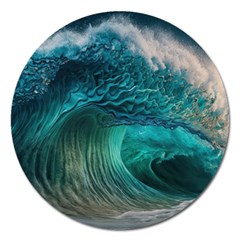 Tsunami Waves Ocean Sea Water Rough Seas 2 Magnet 5  (round) by Ravend