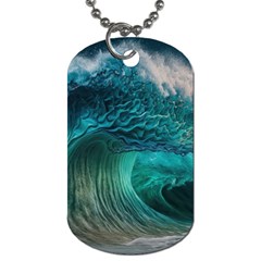 Tsunami Waves Ocean Sea Water Rough Seas 2 Dog Tag (one Side) by Ravend