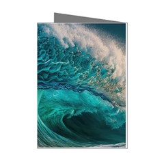 Tsunami Waves Ocean Sea Water Rough Seas 2 Mini Greeting Cards (pkg Of 8) by Ravend