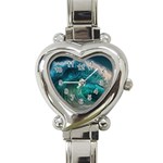 Tsunami Waves Ocean Sea Water Rough Seas 2 Heart Italian Charm Watch Front