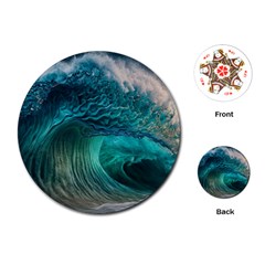 Tsunami Waves Ocean Sea Water Rough Seas 2 Playing Cards Single Design (Round)