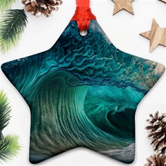 Tsunami Waves Ocean Sea Water Rough Seas 2 Star Ornament (Two Sides)