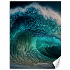 Tsunami Waves Ocean Sea Water Rough Seas 2 Canvas 36  X 48  by Ravend