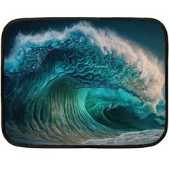 Tsunami Waves Ocean Sea Water Rough Seas 2 One Side Fleece Blanket (mini) by Ravend