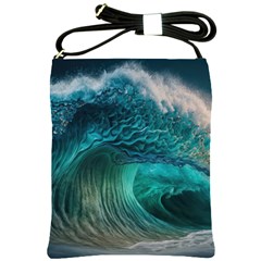 Tsunami Waves Ocean Sea Water Rough Seas 2 Shoulder Sling Bag by Ravend