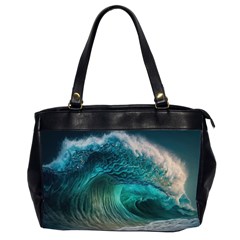 Tsunami Waves Ocean Sea Water Rough Seas 2 Oversize Office Handbag (2 Sides) by Ravend