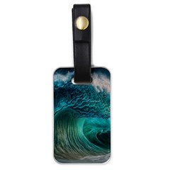 Tsunami Waves Ocean Sea Water Rough Seas 2 Luggage Tag (one Side) by Ravend