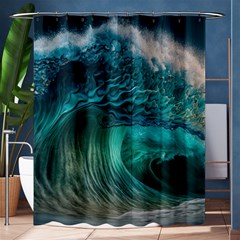 Tsunami Waves Ocean Sea Water Rough Seas 2 Shower Curtain 60  x 72  (Medium) 