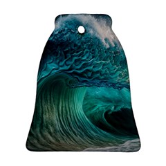 Tsunami Waves Ocean Sea Water Rough Seas 2 Ornament (bell) by Ravend