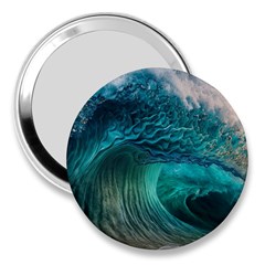 Tsunami Waves Ocean Sea Water Rough Seas 2 3  Handbag Mirrors