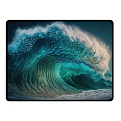 Tsunami Waves Ocean Sea Water Rough Seas 2 Fleece Blanket (small) by Ravend