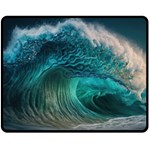 Tsunami Waves Ocean Sea Water Rough Seas 2 Fleece Blanket (Medium) 58.8 x47.4  Blanket Front