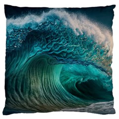 Tsunami Waves Ocean Sea Water Rough Seas 2 Standard Premium Plush Fleece Cushion Case (One Side)