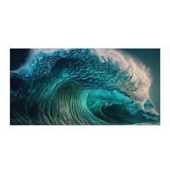 Tsunami Waves Ocean Sea Water Rough Seas 2 Satin Wrap 35  X 70  by Ravend