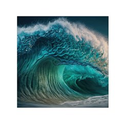 Tsunami Waves Ocean Sea Water Rough Seas 2 Square Satin Scarf (30  x 30 )