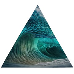 Tsunami Waves Ocean Sea Water Rough Seas 2 Wooden Puzzle Triangle