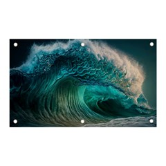 Tsunami Waves Ocean Sea Water Rough Seas 2 Banner And Sign 5  X 3  by Ravend