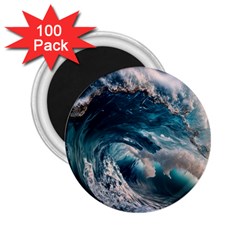 Tsunami Waves Ocean Sea Water Rough Seas 5 2 25  Magnets (100 Pack)  by Ravend