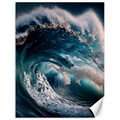 Tsunami Waves Ocean Sea Water Rough Seas 5 Canvas 18  X 24  by Ravend