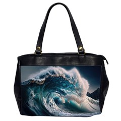 Tsunami Waves Ocean Sea Water Rough Seas 5 Oversize Office Handbag (2 Sides) by Ravend