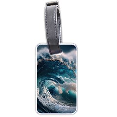 Tsunami Waves Ocean Sea Water Rough Seas 5 Luggage Tag (one Side) by Ravend