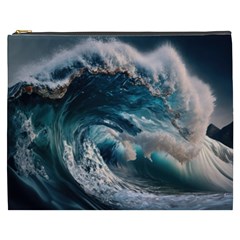 Tsunami Waves Ocean Sea Water Rough Seas 5 Cosmetic Bag (xxxl) by Ravend