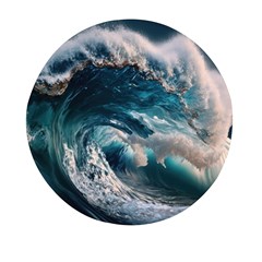 Tsunami Waves Ocean Sea Water Rough Seas 5 Mini Round Pill Box by Ravend