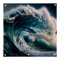 Tsunami Waves Ocean Sea Water Rough Seas 5 Banner And Sign 3  X 3  by Ravend