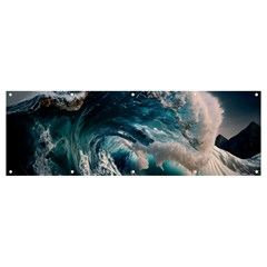 Tsunami Waves Ocean Sea Water Rough Seas 5 Banner And Sign 12  X 4  by Ravend