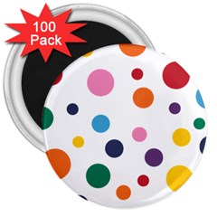 Polka Dot 3  Magnets (100 Pack)