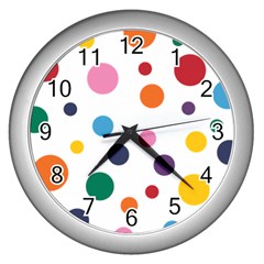 Polka Dot Wall Clock (silver)