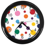 Polka Dot Wall Clock (Black) Front