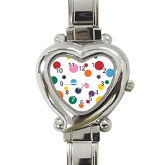 Polka Dot Heart Italian Charm Watch