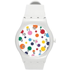 Polka Dot Round Plastic Sport Watch (m)