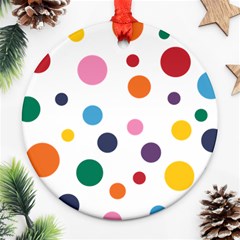 Polka Dot Round Ornament (two Sides)