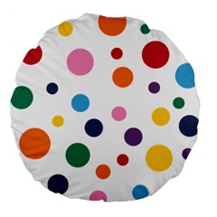 Polka Dot Large 18  Premium Flano Round Cushions