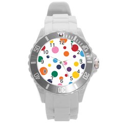 Polka Dot Round Plastic Sport Watch (l)