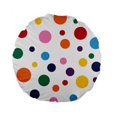 Polka Dot Standard 15  Premium Flano Round Cushions by 8989