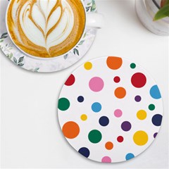 Polka Dot Uv Print Round Tile Coaster by 8989