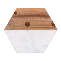 Polka Dot Marble Wood Coaster (hexagon) 