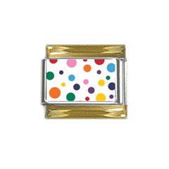 Polka Dot Gold Trim Italian Charm (9mm)